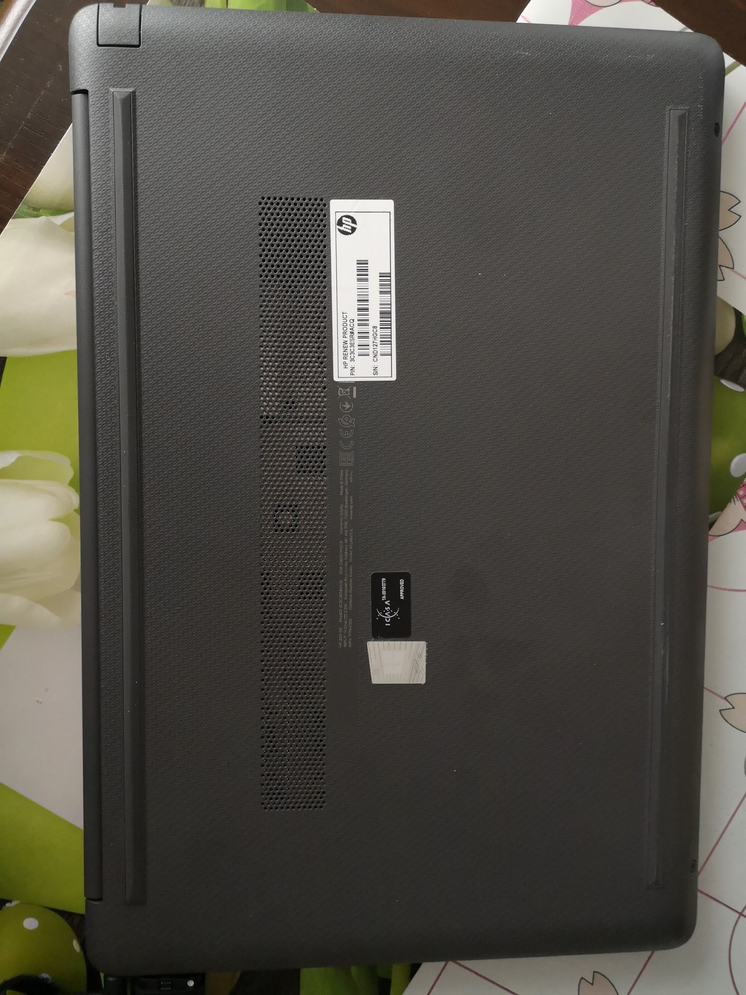 Laptop, notebook PC HP 250 G8, Intel Celeron N4020 CPU, RAM 4GB