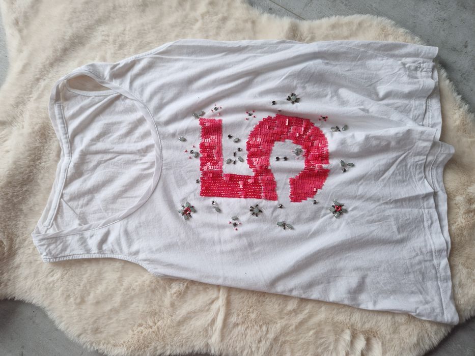 T-shirt na ramiączkach luźna bluzka biala S36