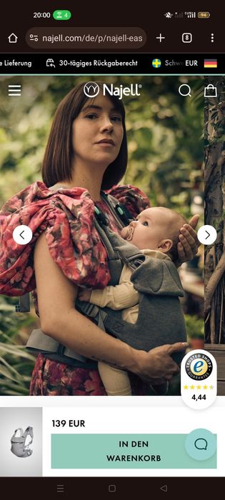 Рюкзак Najell  Швейцарія,новий можна використовувати з народження