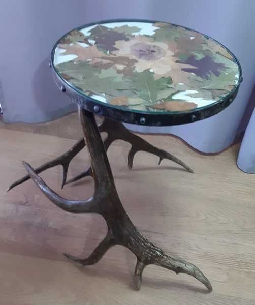 Винтажный Столик охотничьего домика рога оленя, Австрия 1952 г.