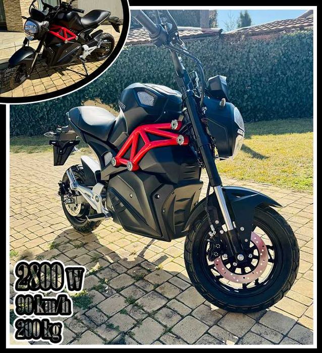 Електробайк Little Monster 2800W Spider Black 2 Чорний электромотоцикл