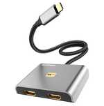 Adapter USB C do podwójnego HDMI 4K 60hz, [działa z Thunderbolt 3/4]