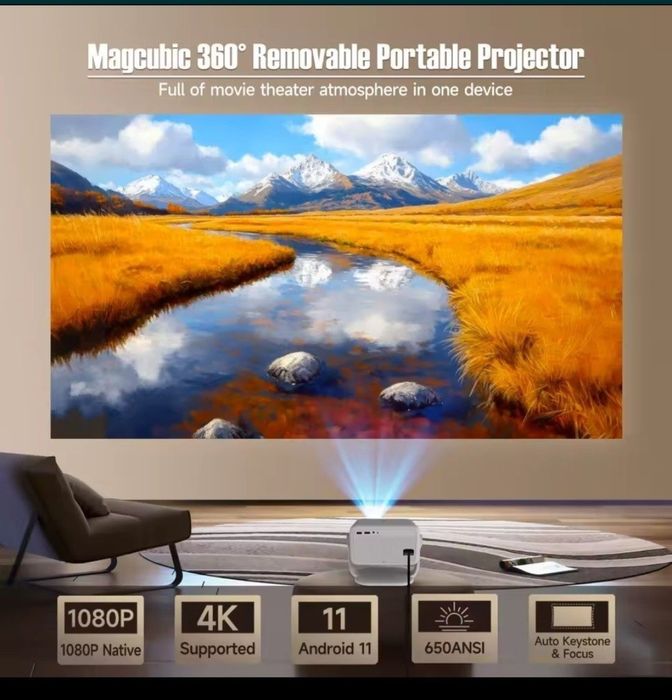 Projektor Magcubic L018/ 650 lm WI-FI, 4K/ Android 11/Auto Focus/ z PL