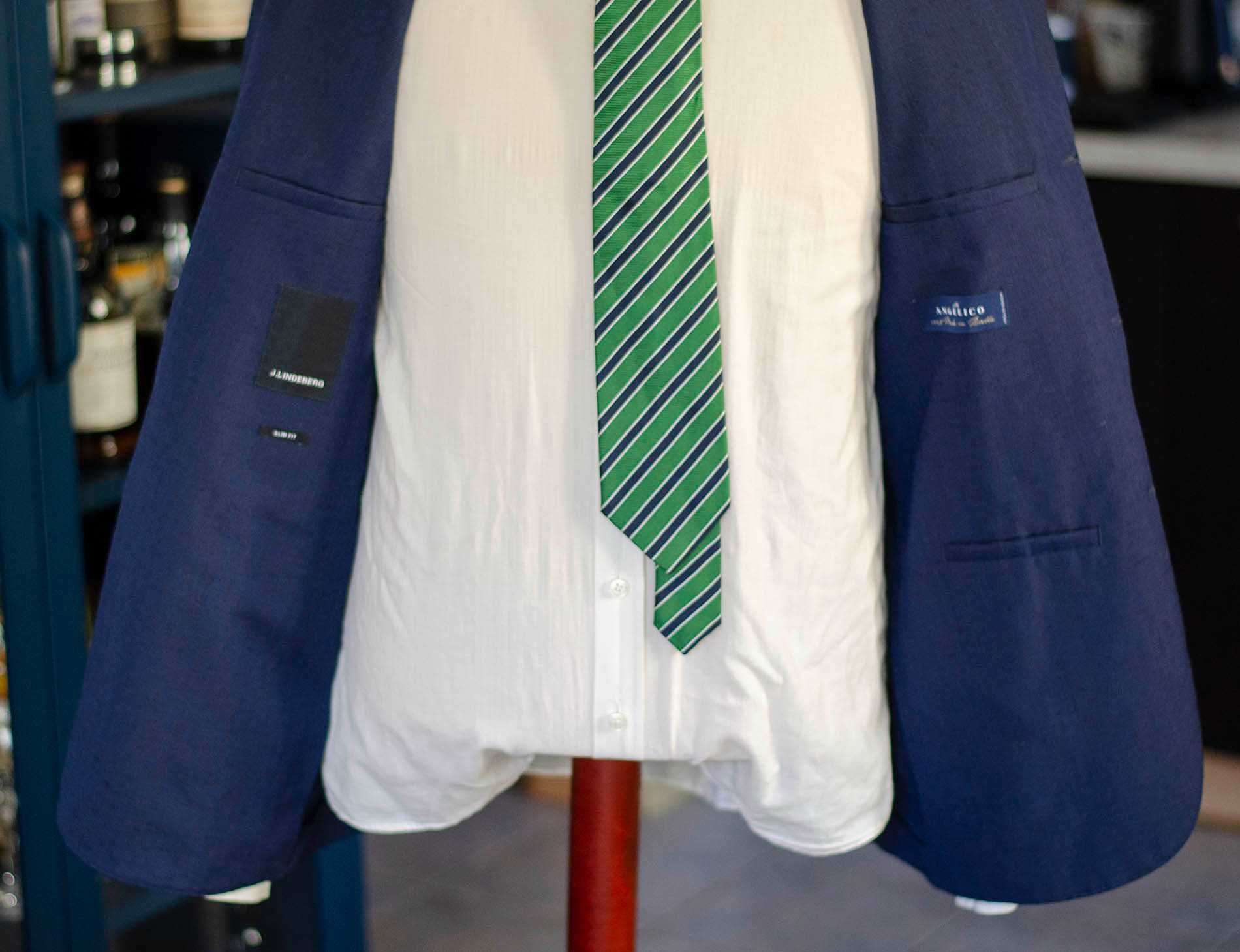 Lekka marynarka J.Lindberg r50 (52), wełna+moher, unstructured, navy