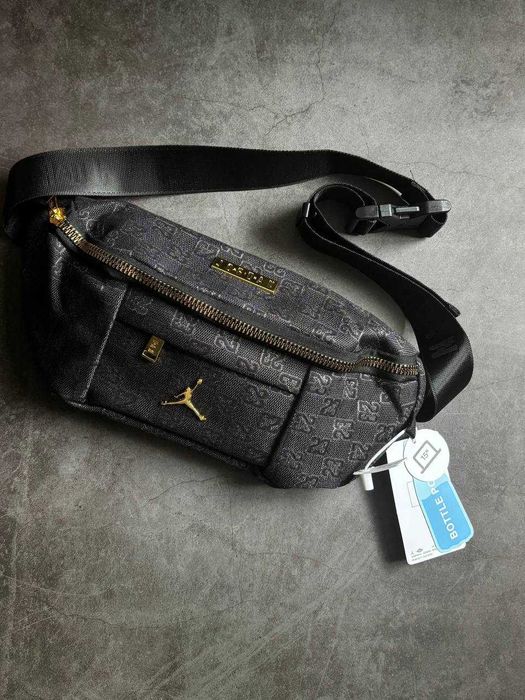 Бананка сумка на пояс Джордан Jordan Сумка через плече Джордан чорна