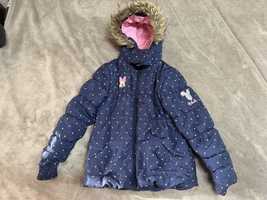Куртка зимняя теплая на флисе для девочки 128 рост
