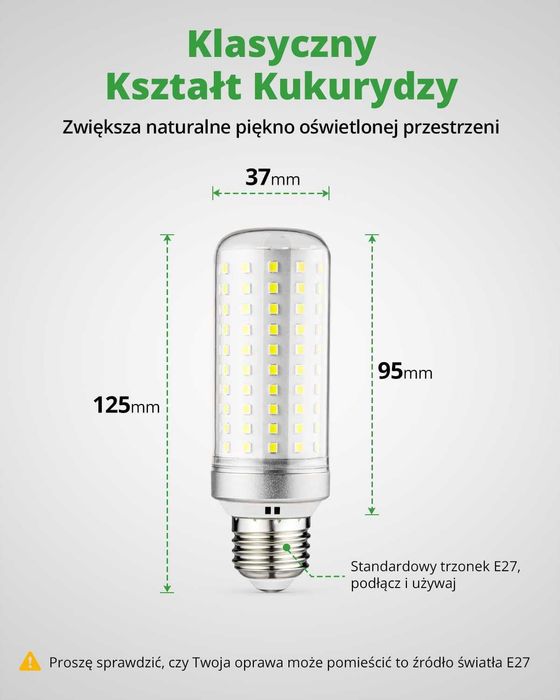 Zestaw 3 × HOMEOW E27 LED 25 W (2500 lm), 6000 K – oszczędność energii