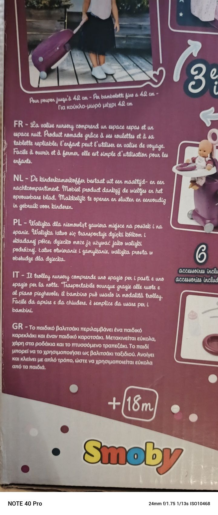 Baby Nurse Walizka opiekunki Smoby + lalka zestaw podróżny 3 w 1