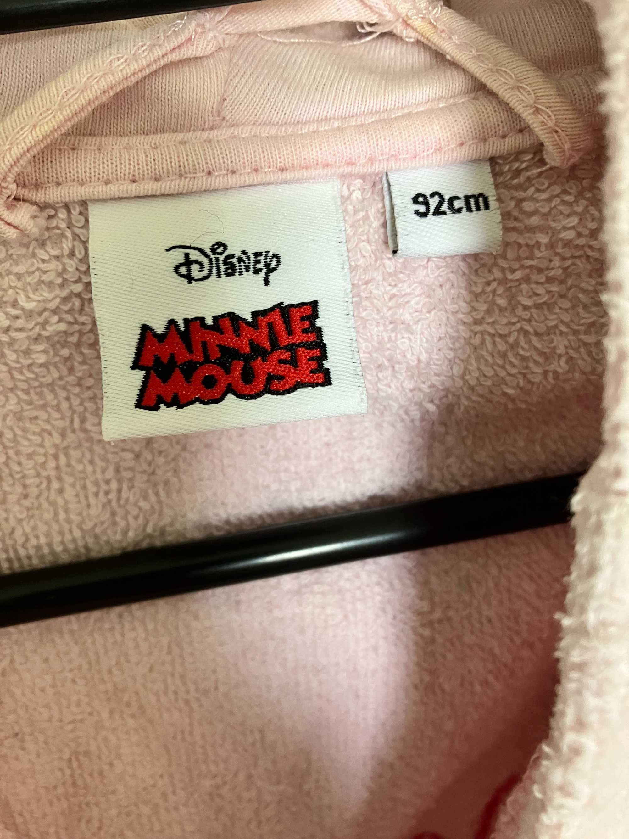 Szlafrok dziewczęcy Disney Minnie r.92, różowy szlafroczek z froty