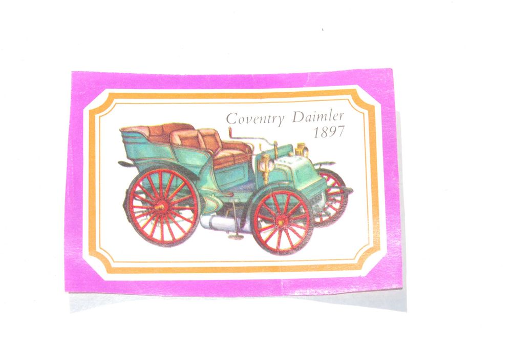 Stary obrazek Daimler 1897 z opakowania po czekoladzie WEDEL 1977