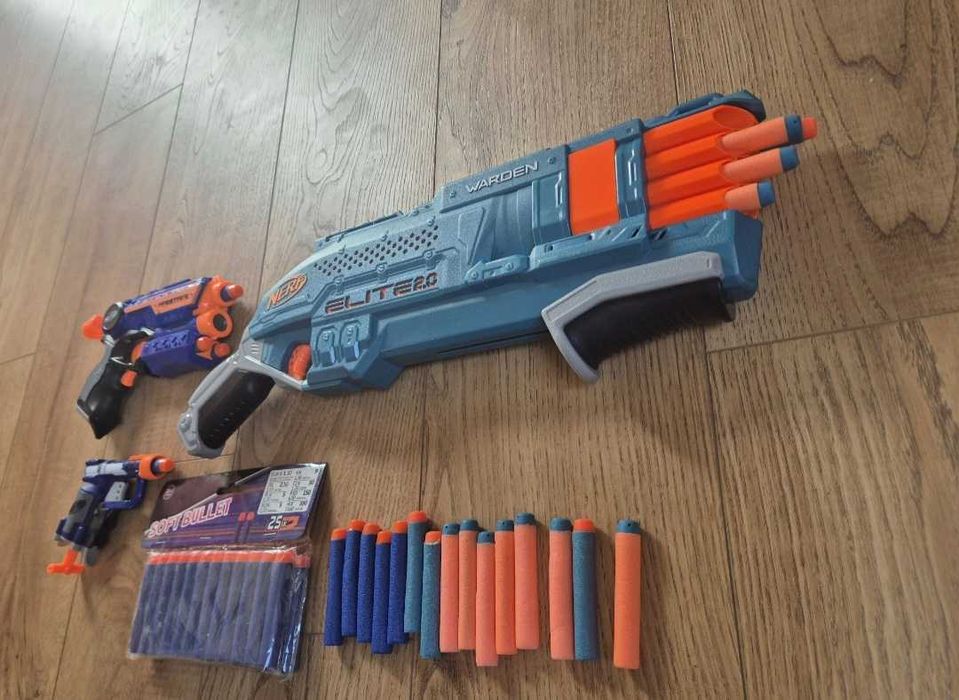Zestaw nerf 3 szt i dodatkowe strzałki