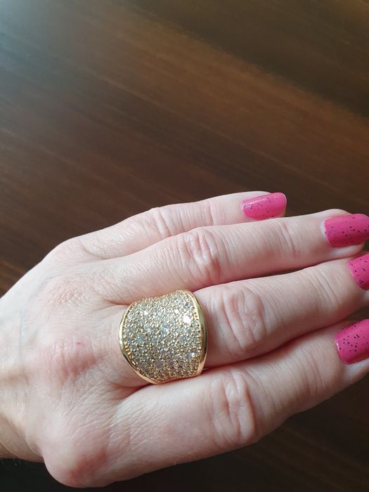 Szeroka obrączka w kolorze złota  -  17