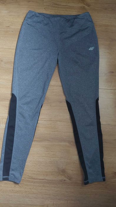 legginsy szaro-czarne_długie