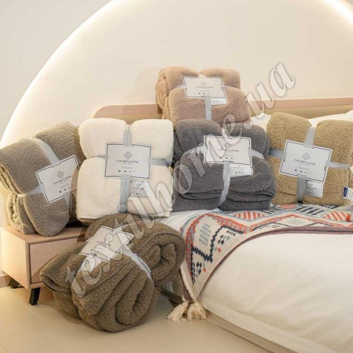 Плед-покривало на овчинці 200×220 см — теплий, м’який і затишний