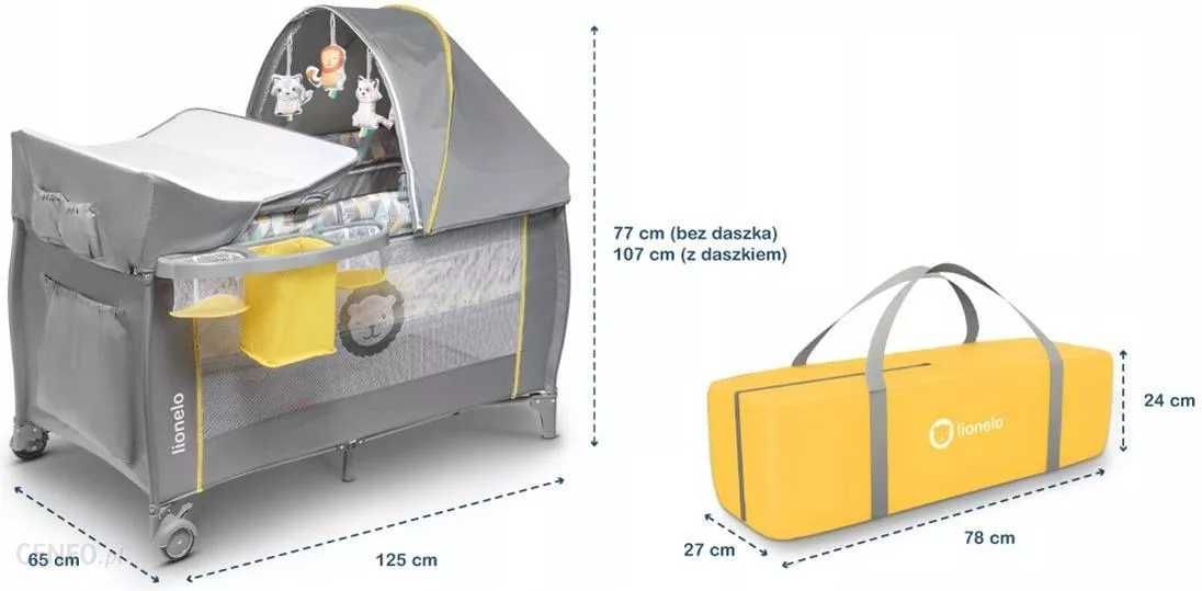 Łóżeczko turystyczne dwupoziomowe kojec Lionelo SVEN + MUZYKA