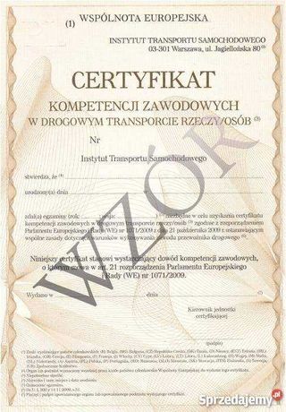 Certyfikat Kompetencji Zawodowych Rzeczy