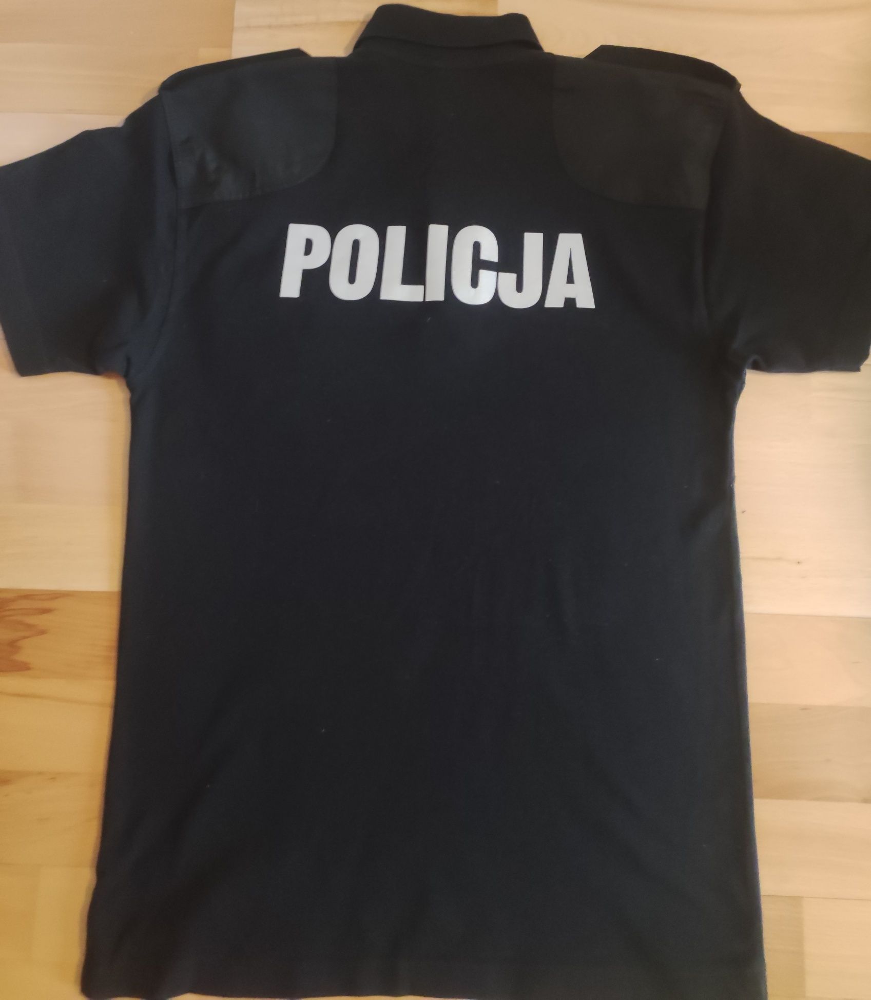 Czarna Koszulka polo Policyjna