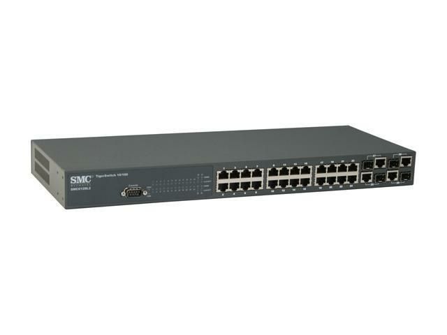 Switch Zarządzalny SMC L2 24 poty 10/100 +4 poty SFP 1Gbit 10/100/1000
