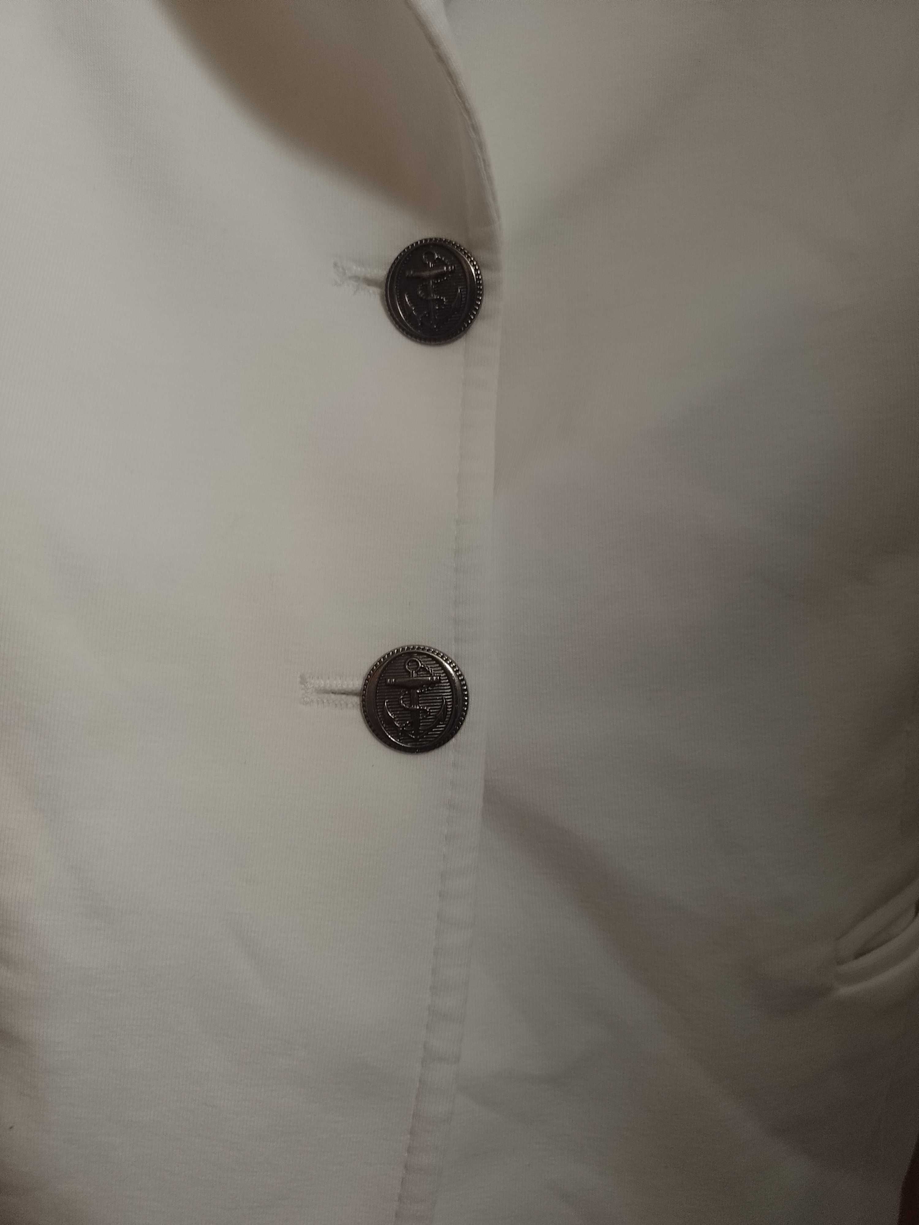 (36/S) Tommy Hilfiger/ Biała Marynarka z.mankietami z Londynu
