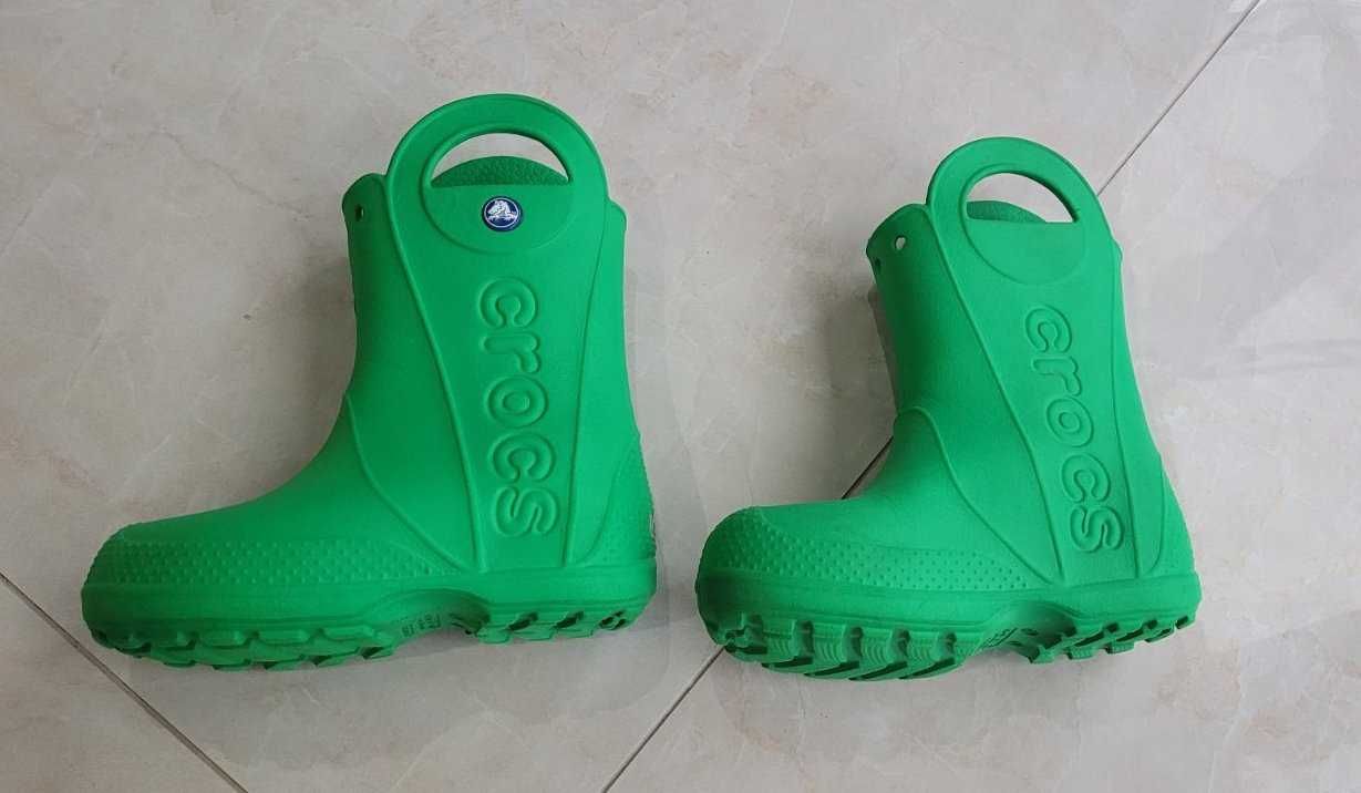 Гумові чоботи дитячі Crocs Handle Rain Boot 12803 C10 27 Green Зелені