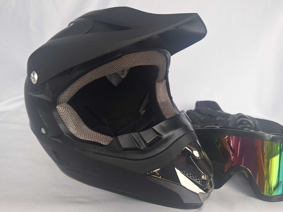 Kask motocrossowy fullface ATV Dirt Bike Black L/XL 59-60cm