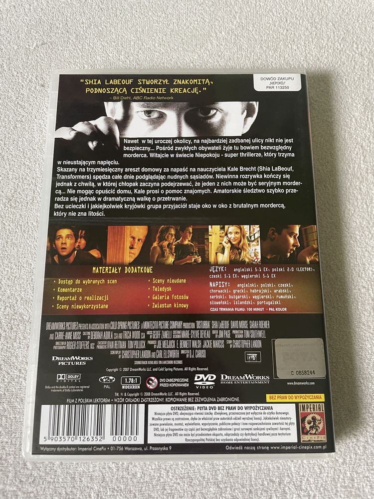 Film Niepokoj (DVD)