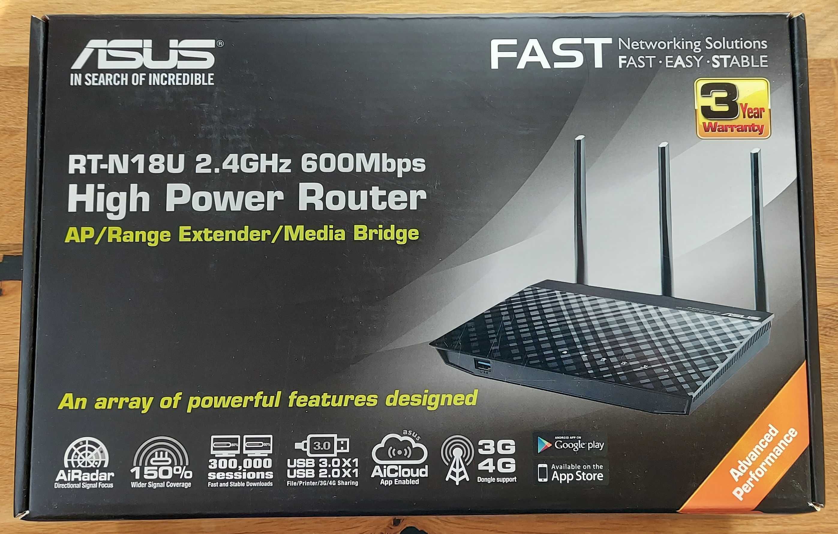 Router wifi z trzema antenami ASUS RT-N18U