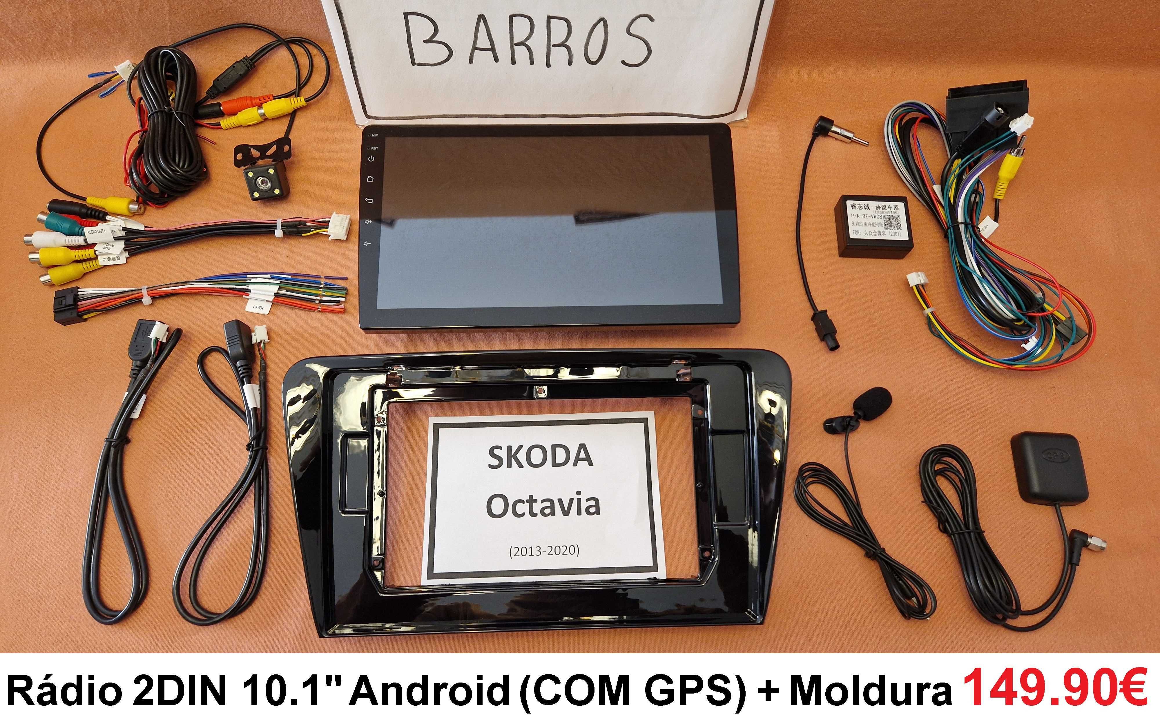 (NOVO) Rádio 2DIN • SKODA Octavia / Yeti / Rapid (4+32GB) • Android