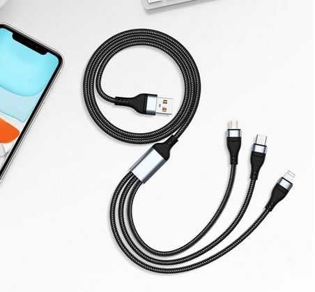 6A 3 w 1 kabel doładowania Micro USB type-c