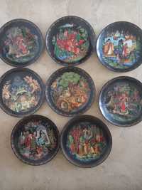 Коллекционная фарфоровая тарелка палехских мастеров «руscкие народные