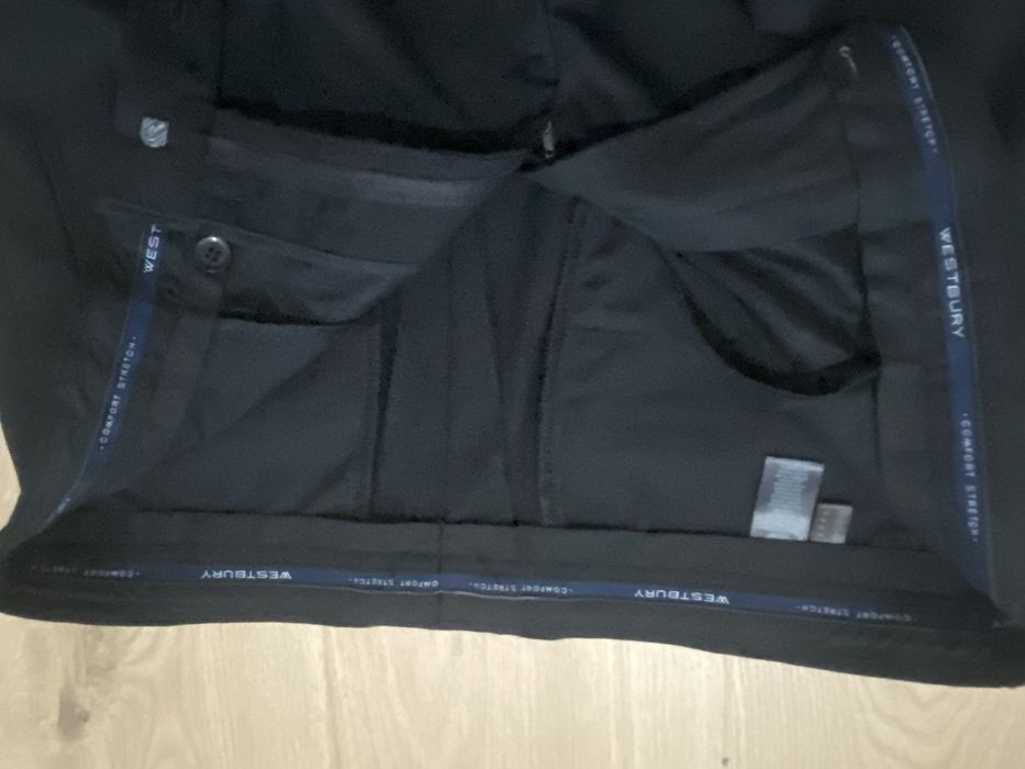 Westbury 50 L męskie spodnie czarne eleganckie wełna