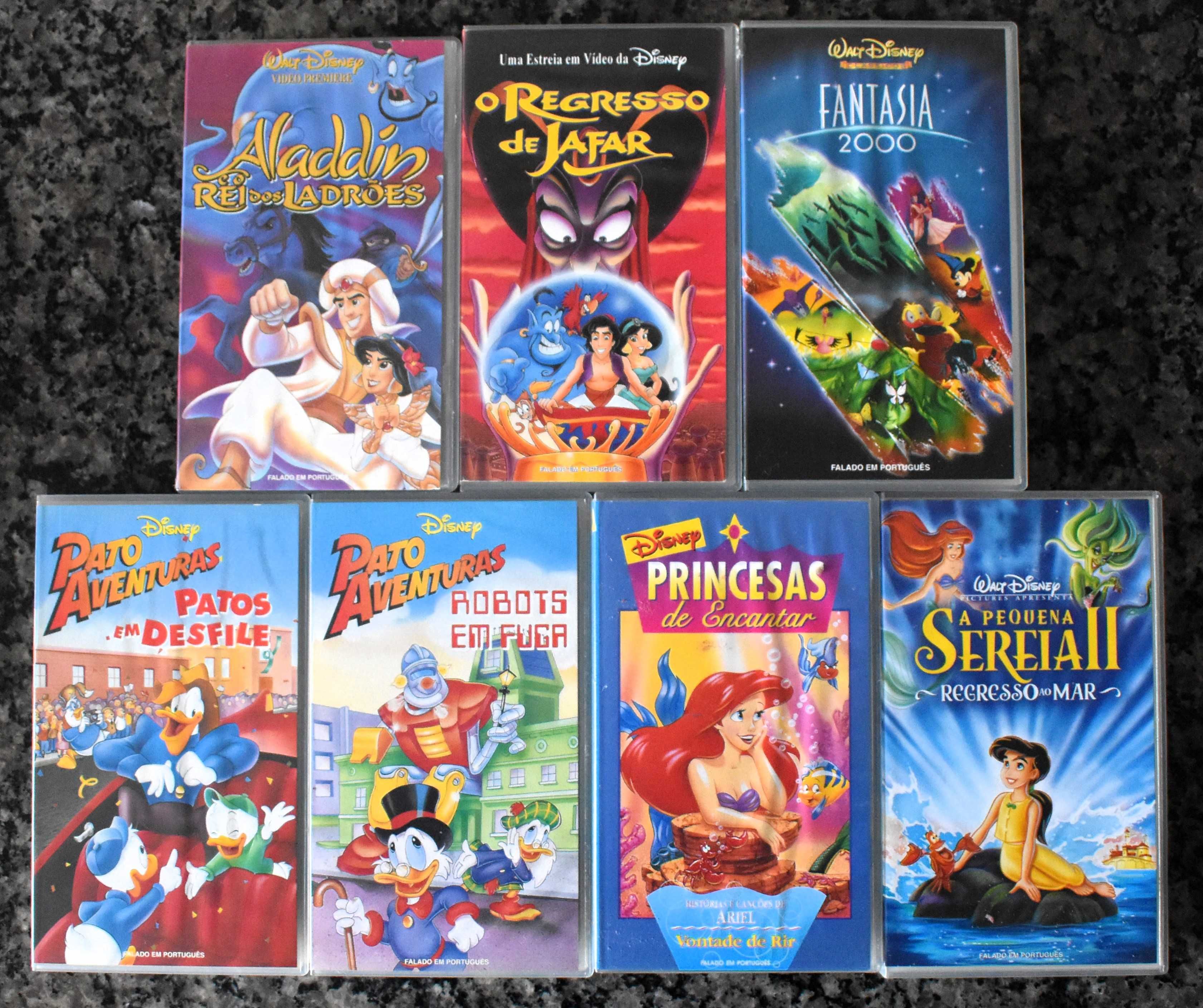 Lote 1 Disney - 7 filmes de animação em VHS