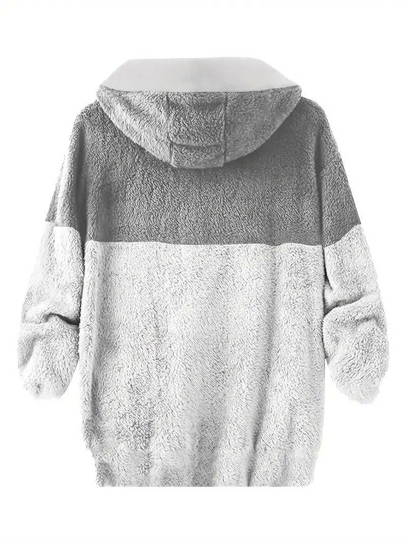Męska swobodna bluza z podszewką Sherpa - 100% polar roz.L