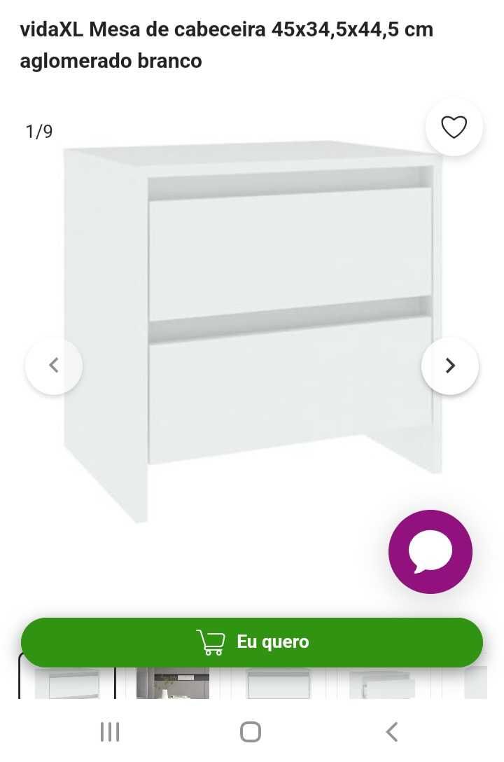 Mesa de cabeceira VidaXL