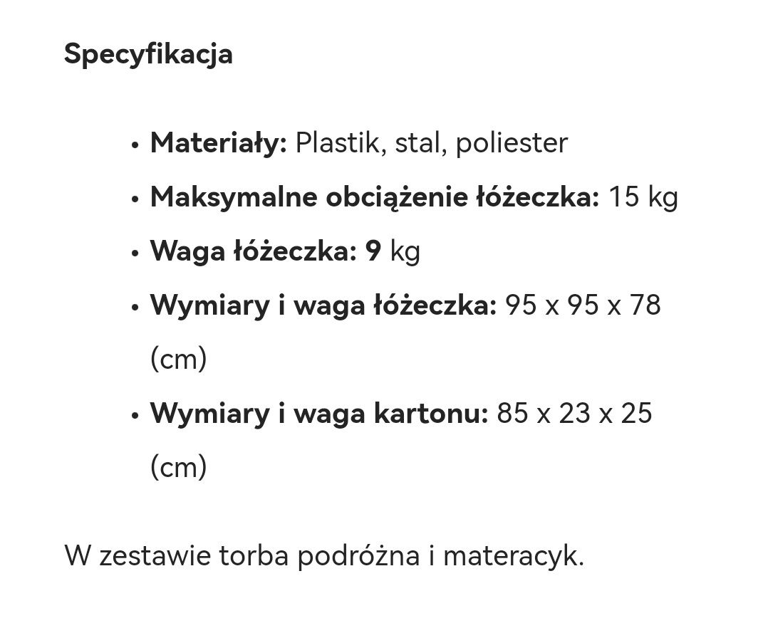 Łóżeczko turystyczne kojec Moolino Cubo