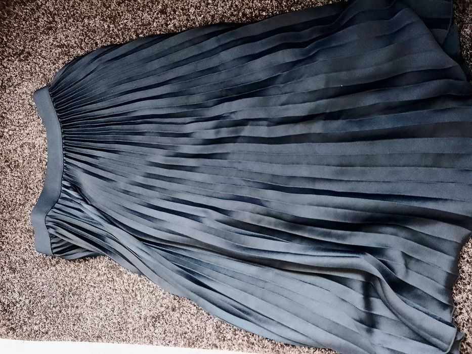 Спідниця, синя, жіноча, S, складками, юбка, флісе