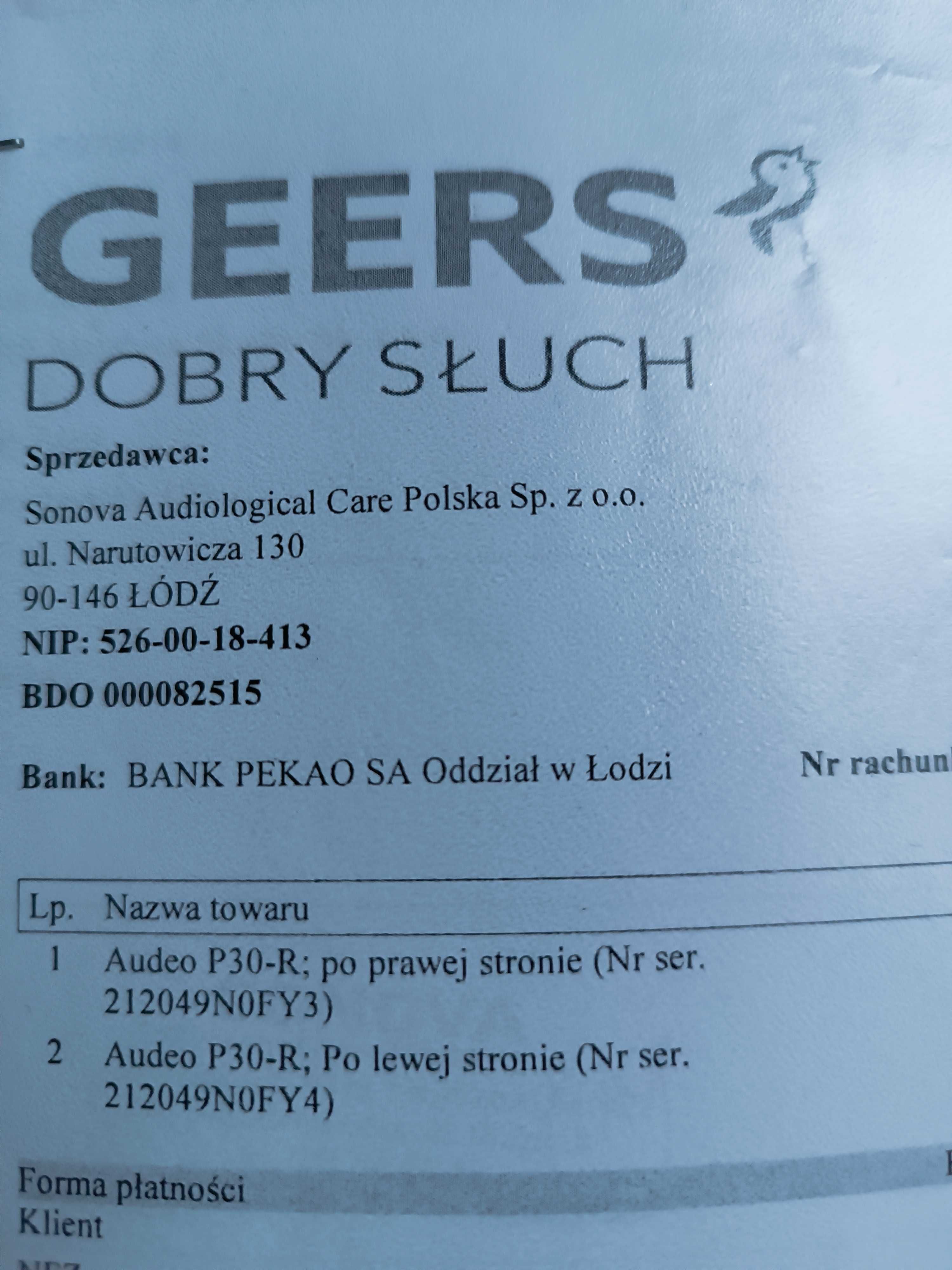 Phonak Audeo P30 - R, zauszny aparat słuchowy