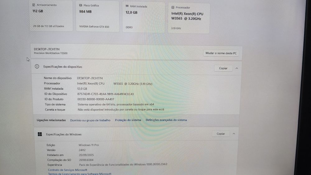 DELL precision t3500 Windows 11 pro