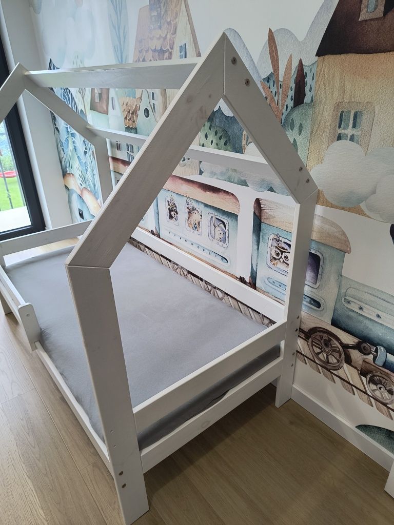 Łóżko domek z szufladą 160x80 i materacem FDM