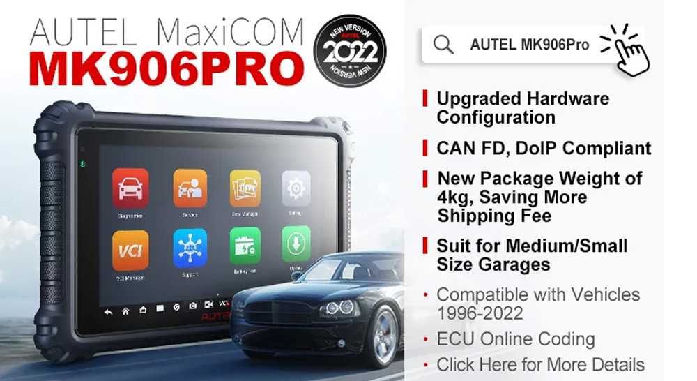 Autel MaxiCOM MK906PRO Maq Diagnóstico 31 Funções /Oficinas (NOVO)