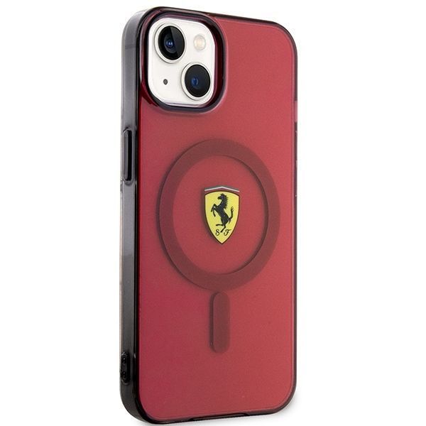 Etui Ferrari Translucent MagSafe dla iPhone'a 14/15/13 6,1" - Czerwony