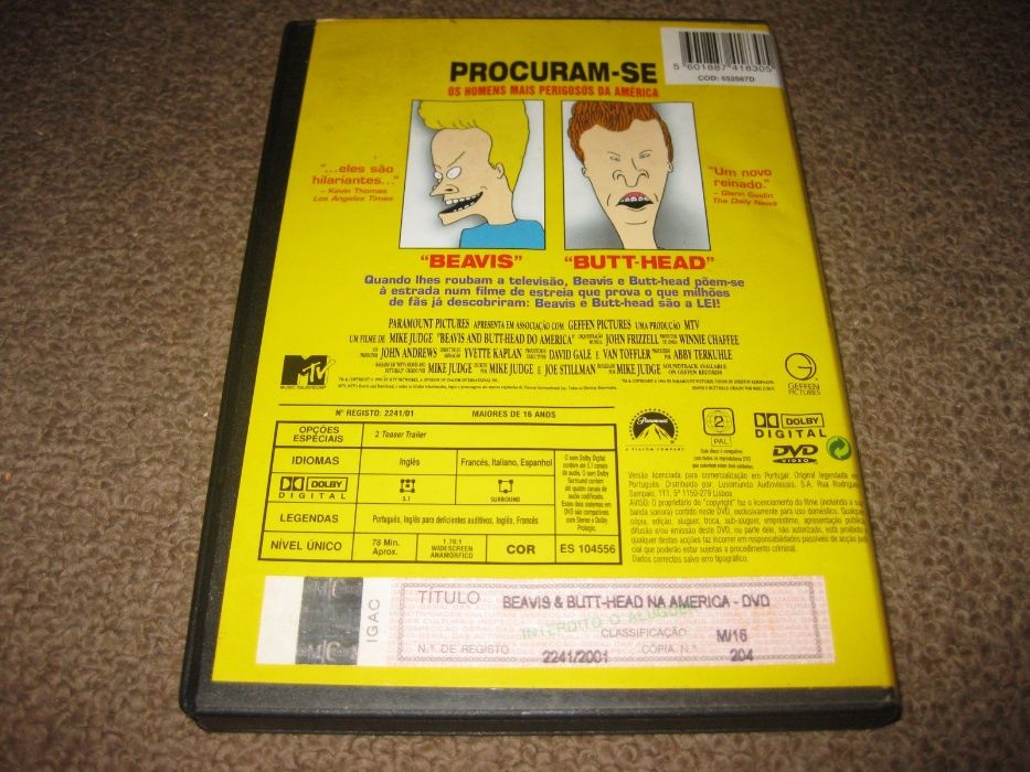 DVD "Beavis e Butt-head na América" Raro!