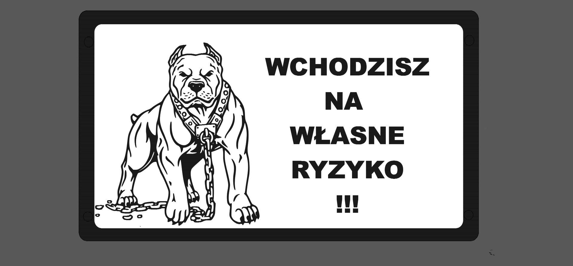 Tabliczka uwaga zły pies różne rasy