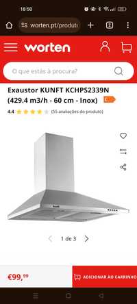 Exaustor kunft com chaminé