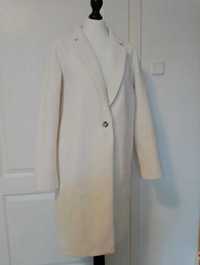 płaszcz elegancki biały kremowy ecru  kurtka parka 40 L