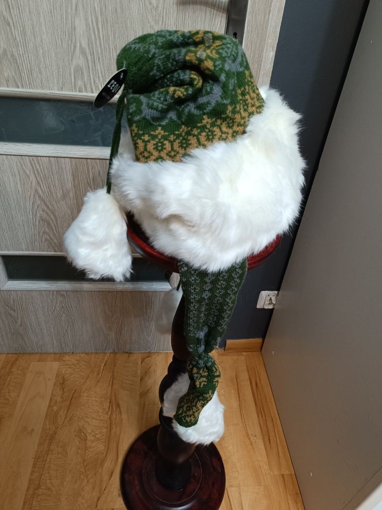 Czapka zimowa uszatka z futerkiem skandynawska