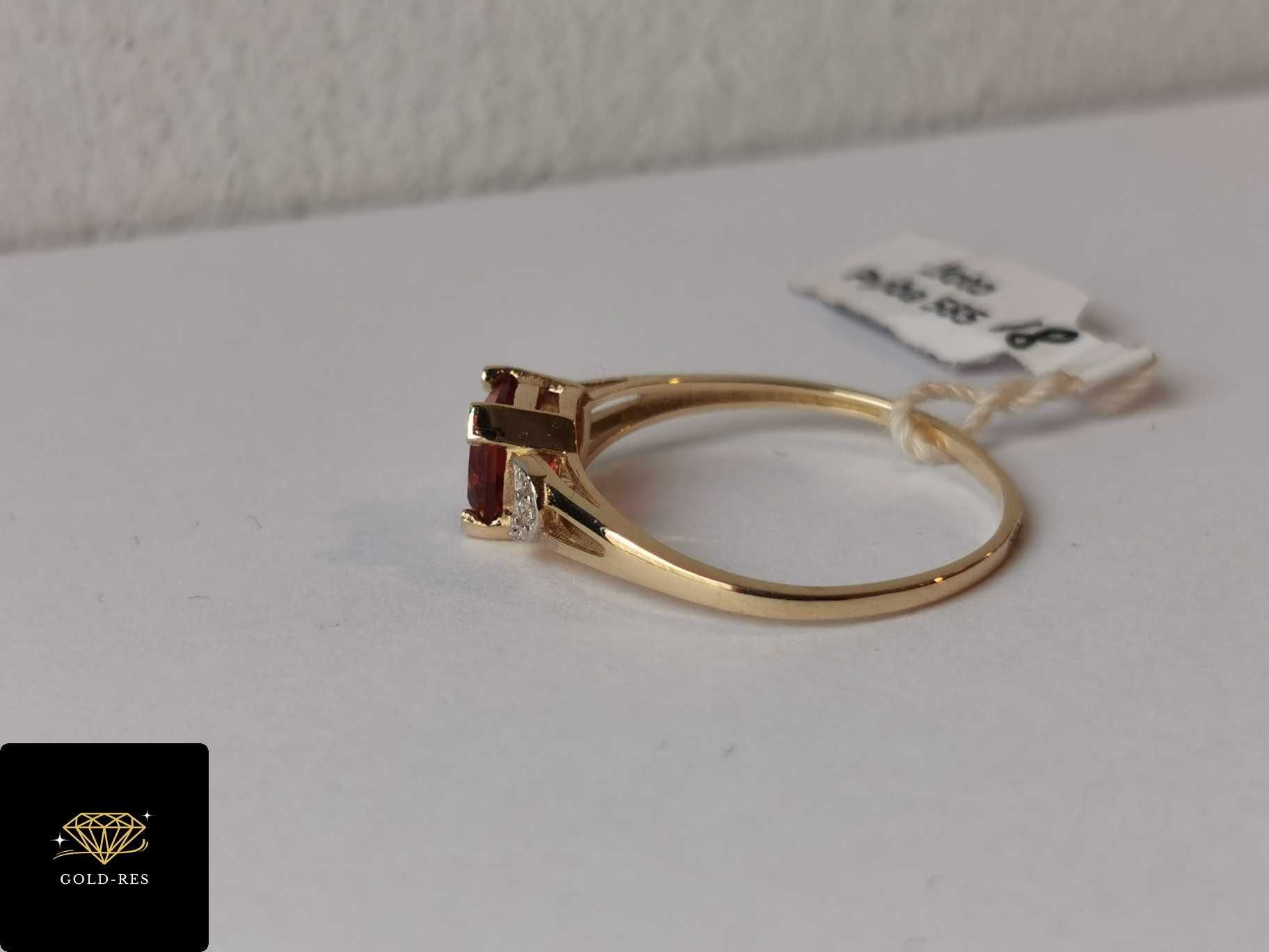 NOWY złoty pierścionek pr. 585 - cyrkonie - GOLD-RES
