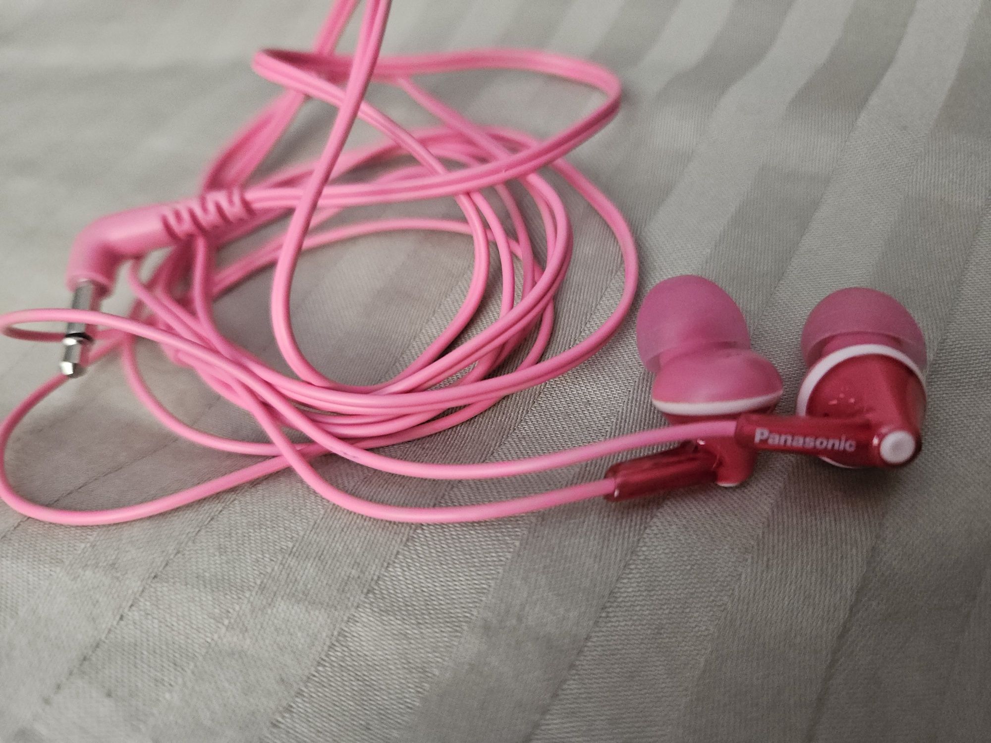 Słuchawki przewodowe przewod kabel różowe panasonic