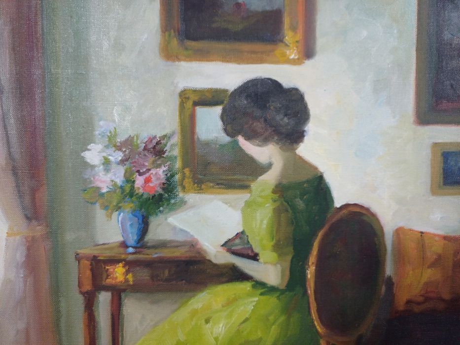 Stary obraz na płótnie Edith Gert .