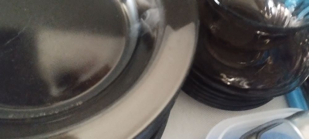 Talerze zszklo przyciemniane duze male i glebokie